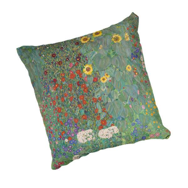 Farm Garden with Sunflowers Scatter Cushion - Gustav Klimt 1907 – LAPERLE