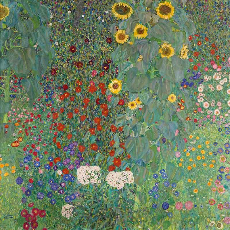 Scatter Cushion  - Farm garden with sunflowers - Gustav Klimt (1907) - LAPERLE