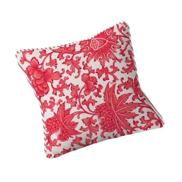 Scatter Cushion  - Orient crimson floral pattern - LAPERLE