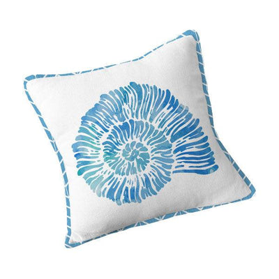 Double sided Scatter Cushion with piping - Watercolor seashell