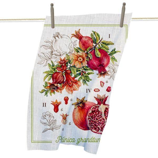 Pomegranate Botanical tea towel