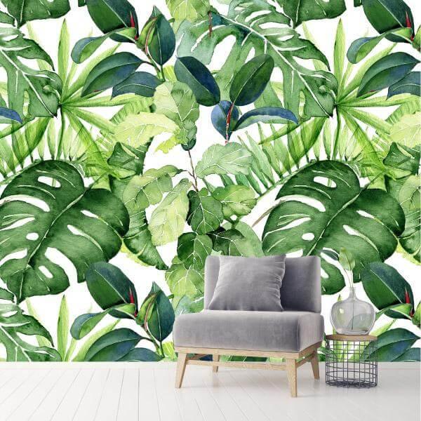 Wallpaper - Tropical Leaves Pattern – LAPERLE