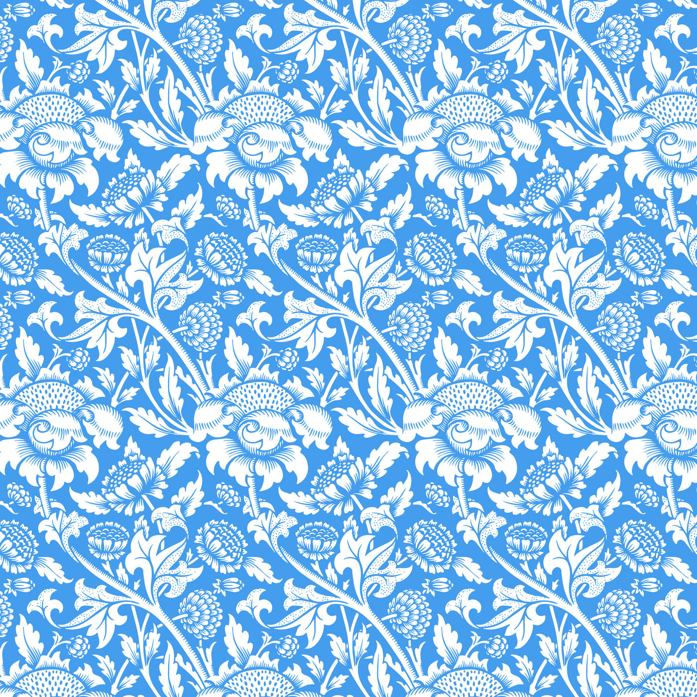 Scatter Cushion  - Vintage Floral Ornament - Blue