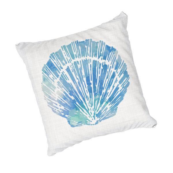 Watercolor seashell V2 artwork scatter cushion