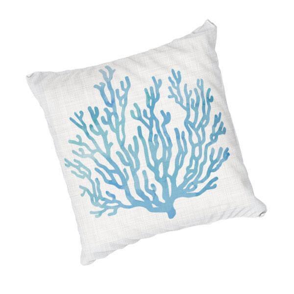 Watercolor coral artwork scatter cushion
