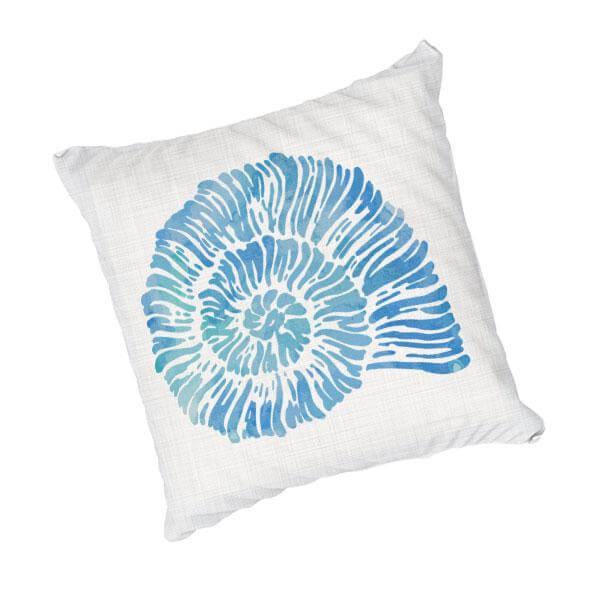 Watercolor seashell artwork scatter cushion