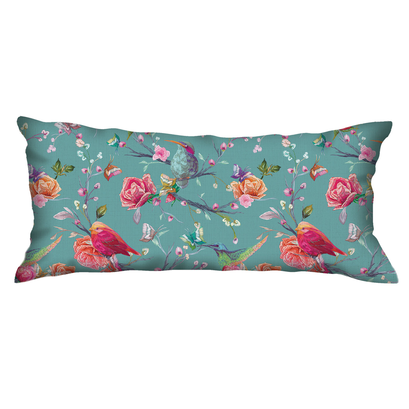 Scatter Cushion - Delicate Floral pattern - Turquoise