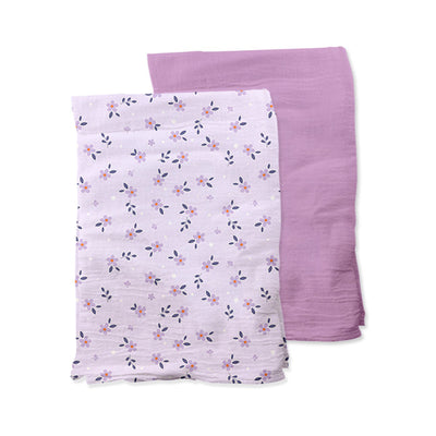 BABY CUDDLE BLANKET - LILAC FLOWERS