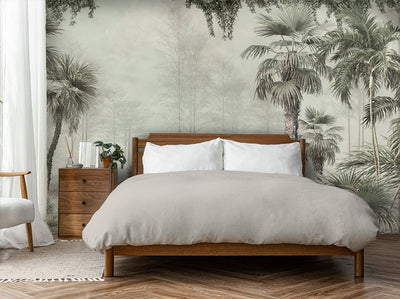 Wallpaper - Misty Tropical Forest - Chinoiserie Inspired