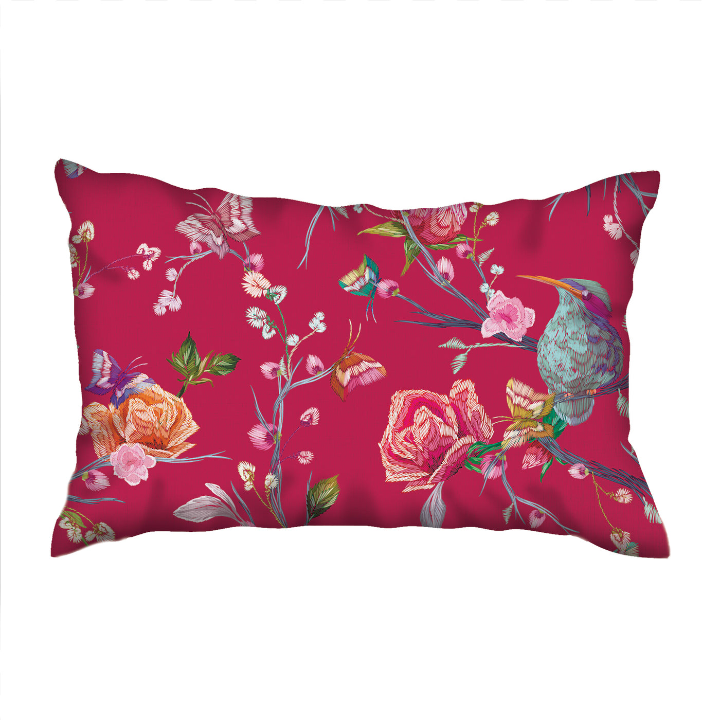 Scatter Cushion - Delicate Floral pattern - Burgundy