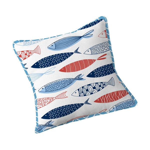 Double sided Scatter Cushion with piping - Decorative Fish