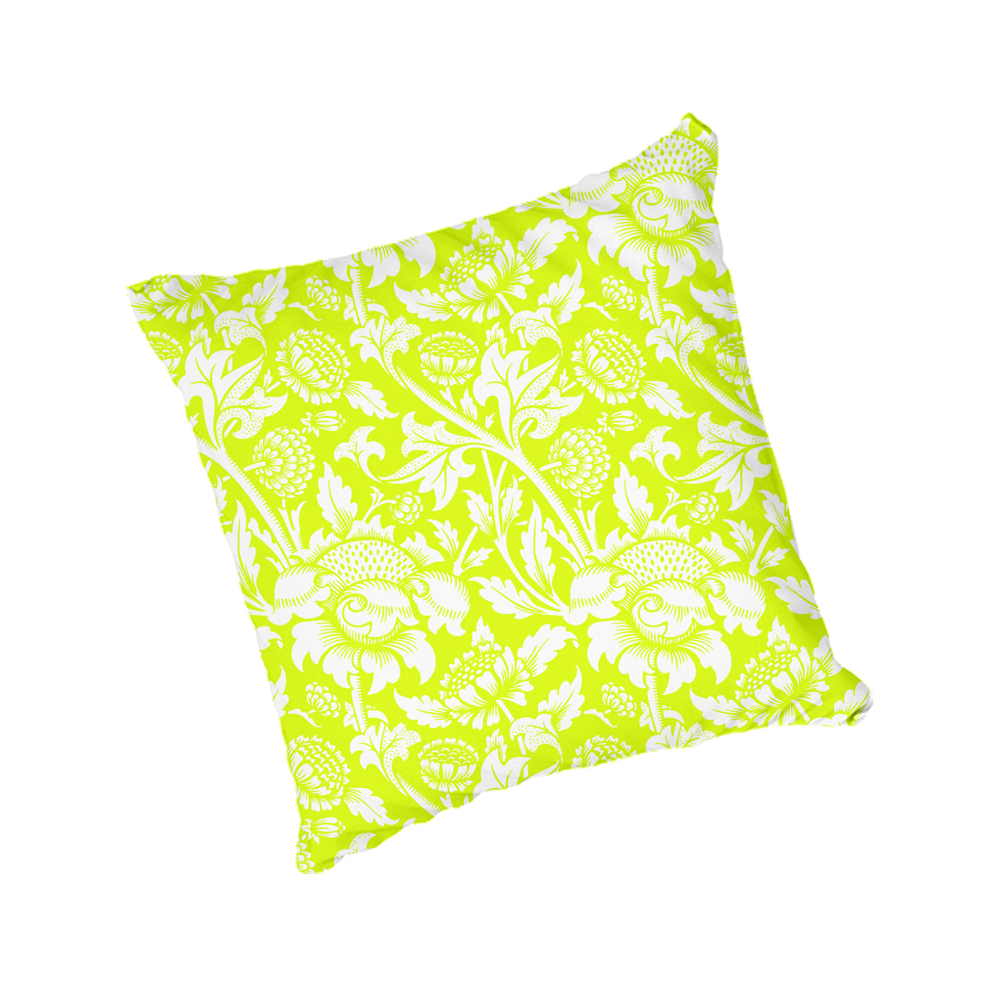 Scatter Cushion  - Vintage Floral Ornament-Chartreuse Print
